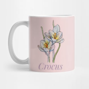 White crocus watercolor Mug